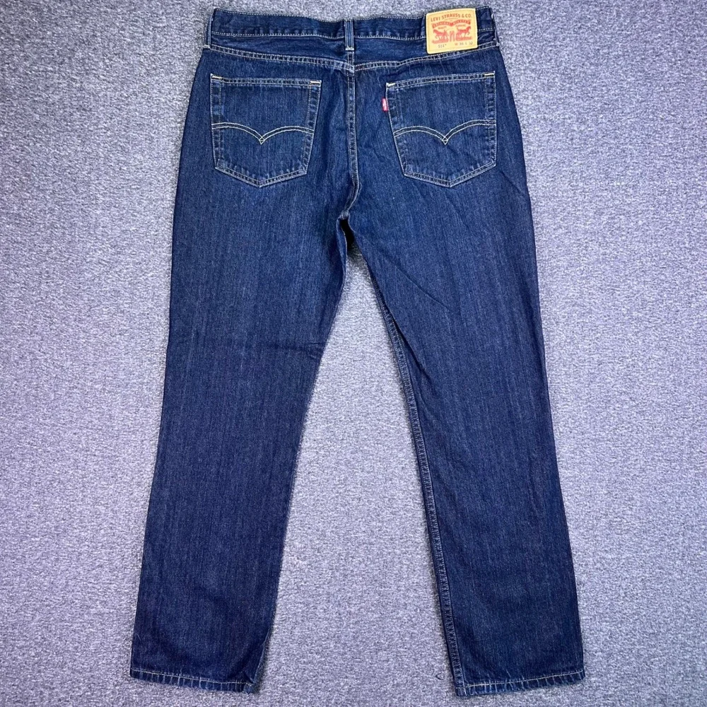 Levis 514 Jeans Mens 37x31 Dark Wash Blue Classic Casual Straight Denim Tag36x32